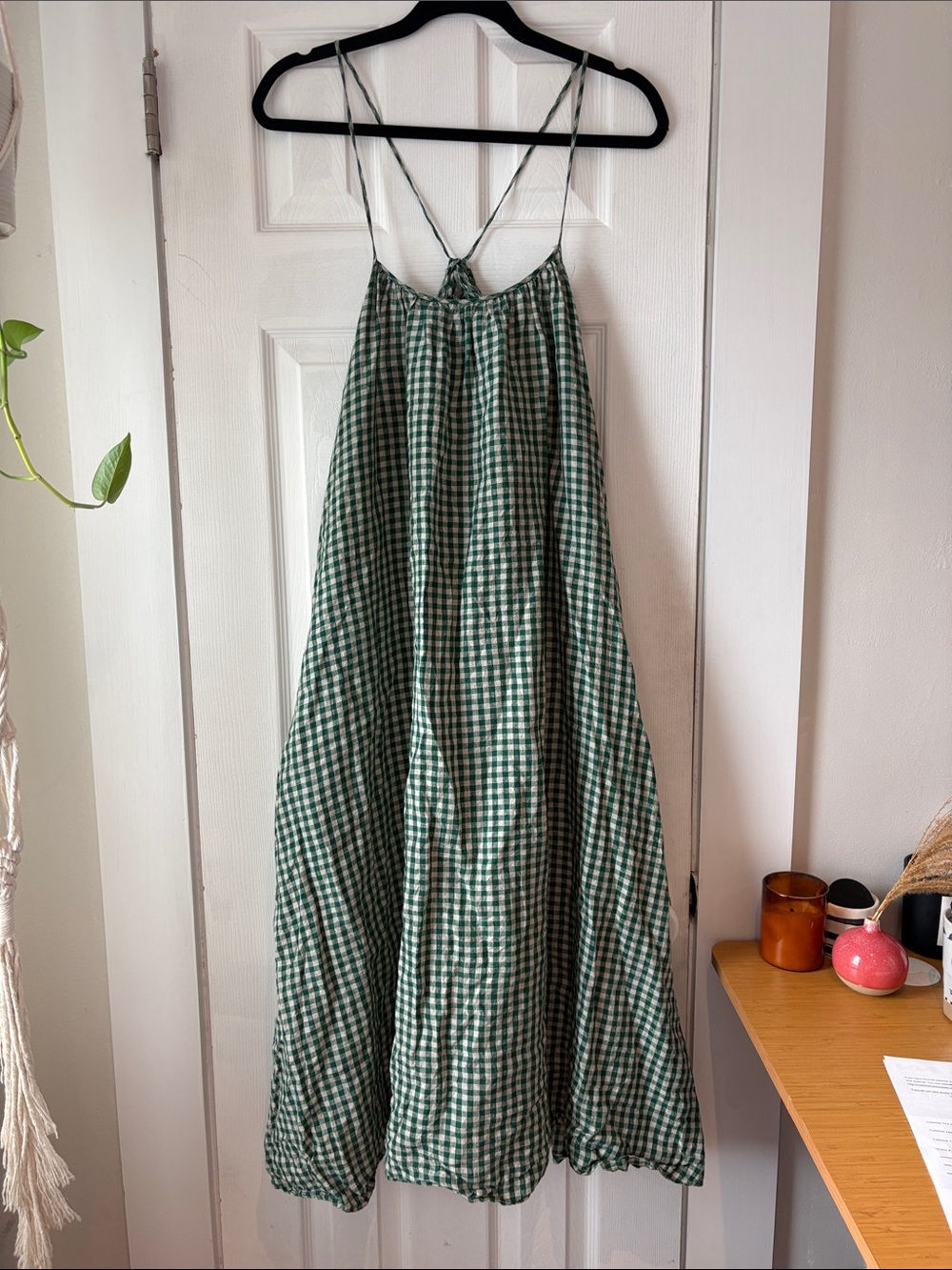Kismet Green Gingham Maxi Sundress